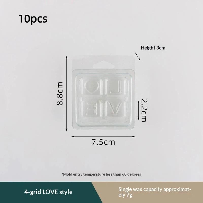 Versatile 10Pcs Clear Wax Melt Containers 6/4-Cavity Efficient For Beginners And Experts Customized Candle Making
