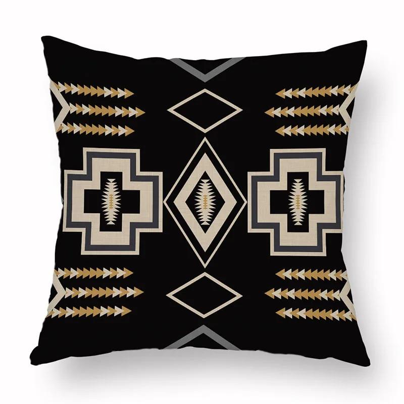 Office Living Room Home Pillowcase Geometric Exotic Ethnic Style Pattern Pillowcase Car Ornaments