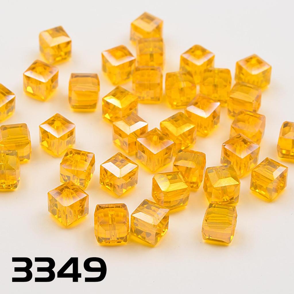 50pcs 8mm High Transparency Colorful Square Glass Beads for Phone Chain & Bracelet Making