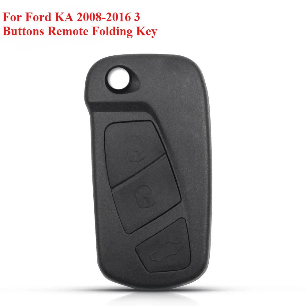 

Для Ford KA 2008-2016 3 кнопки дистанційного відкидного ключа Корпус футляра Тримач Flip Car Key Shell Fob Автомобільні аксесуари чорний