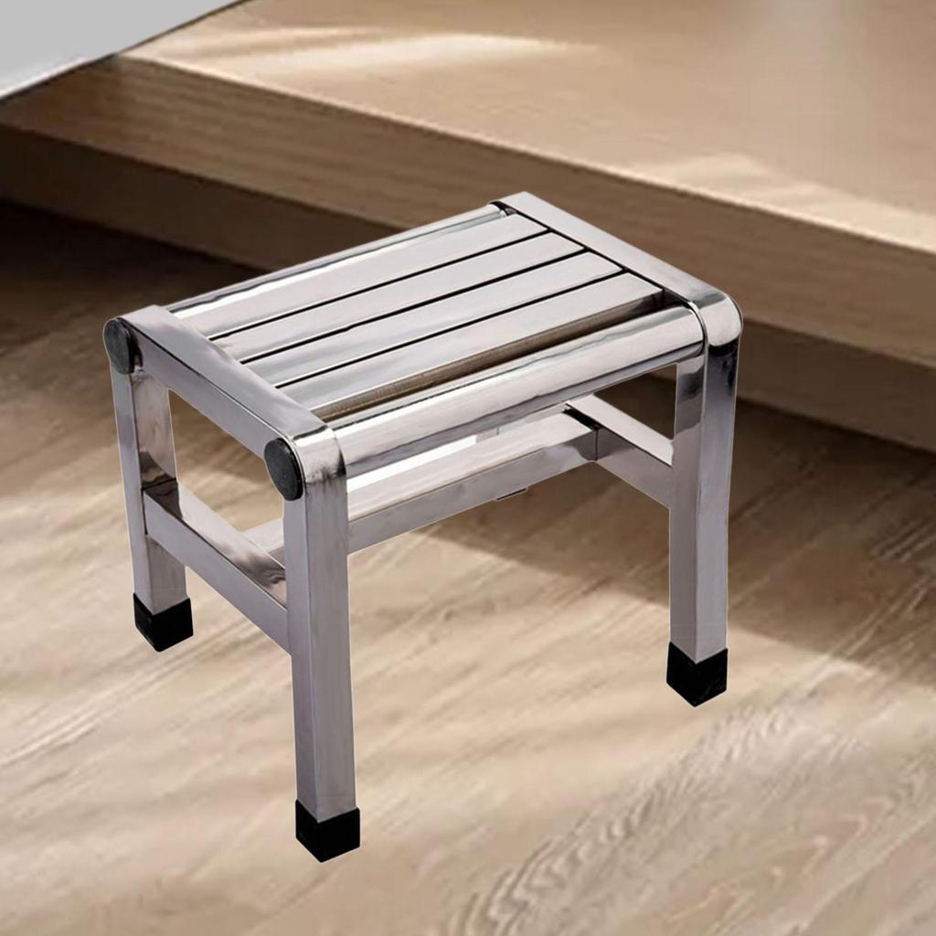 Metal Step Stool Non Slip Stable Toilet Portable Foot Rest Bath Stool for Apartment Kitchen Living Room Kids Elderly Senior
