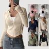 Fashion Women's Ribbed Knit Hoodie, Cropped Zip-Up Long Sleeve Top, Versatile Casual Top for Summer & Spring Daily Outfits