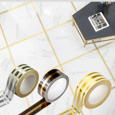 5M Dichtungsstreifen Klebeband Dekoration Fliesen Lücke selbstklebendes Band Boden Wand Nahtversiegelung Decke Wasserdichte Abdichtung Aufkleber Aufkleber Gold