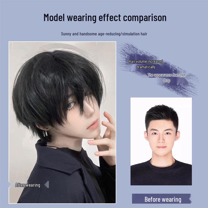 Universal Cosplay Short Straight Wig with Bangs - Realistic Lightweight Anime-Style for Students
