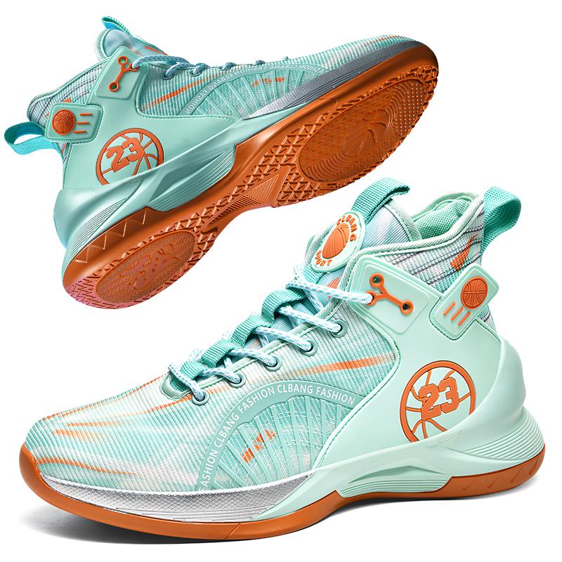 

Мужские баскетбольные кроссовки, модные кроссовки, дышащие кроссовки, нескользящие спортивные кроссовки 45 зелёный