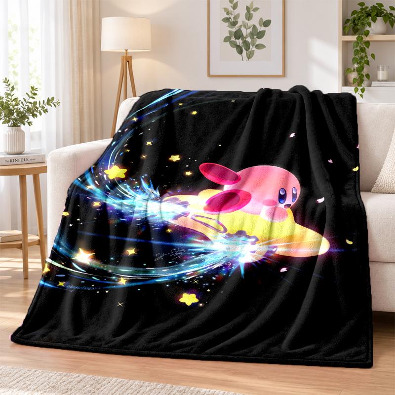 Kirby Flannel Throw Blanket Soft Warm Cozy For Sofa Bed Indoor Home Bedroom Use