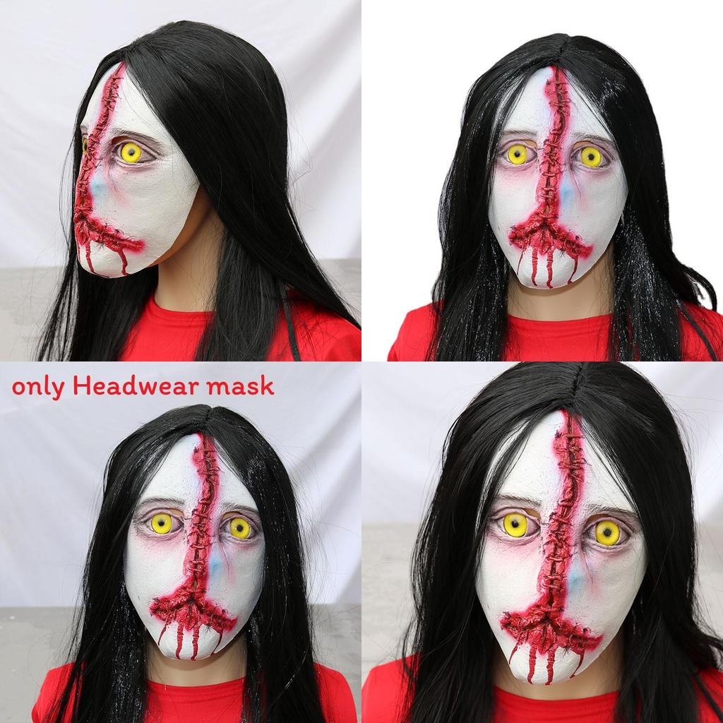 Halloween Horror Props Ghost House Escape Room Npc Latex Mask For Adults