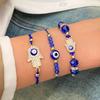 Amazon hot-selling evil eye bracelet niche retro adjustable woven blue lucky bracelet three-piece set