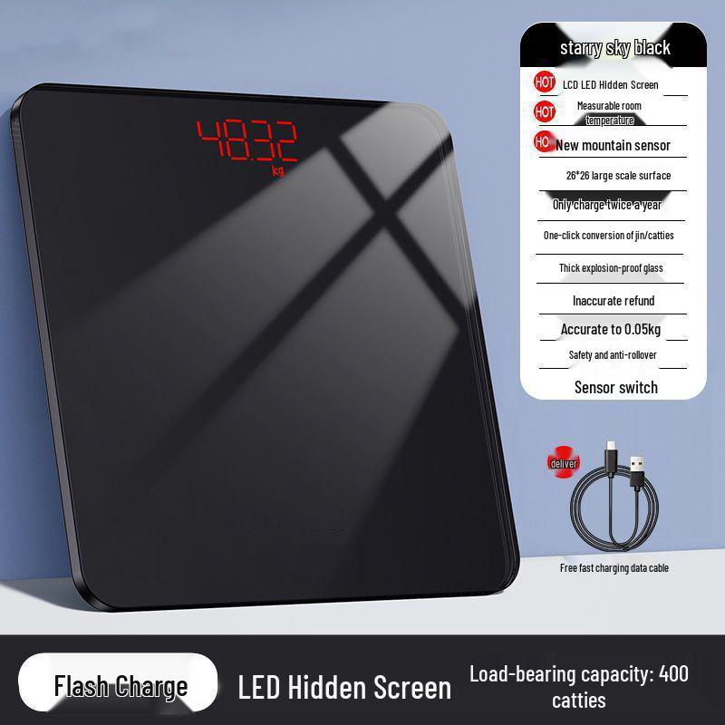 Durable Rechargeable Digital Bathroom Scale: Accurate Smart Body Fat Scale for Women