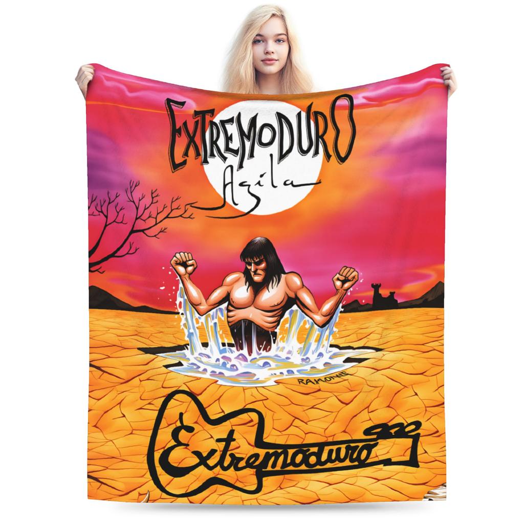 Extremoduro Spanish Rock Band Blanket Quality Soft Bedding Throws Autumn Students Couch Chair Sofa Bed Aesthetic Bedspread