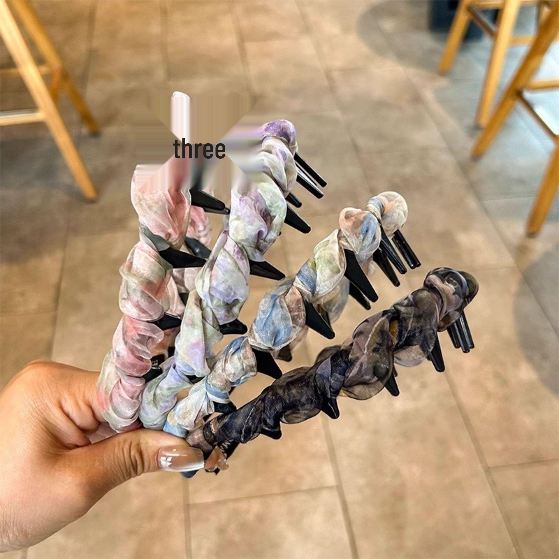 

New Mesh Wave Headband: High Skull Non-Slip Hair Clip, Ideal for Face Washing
