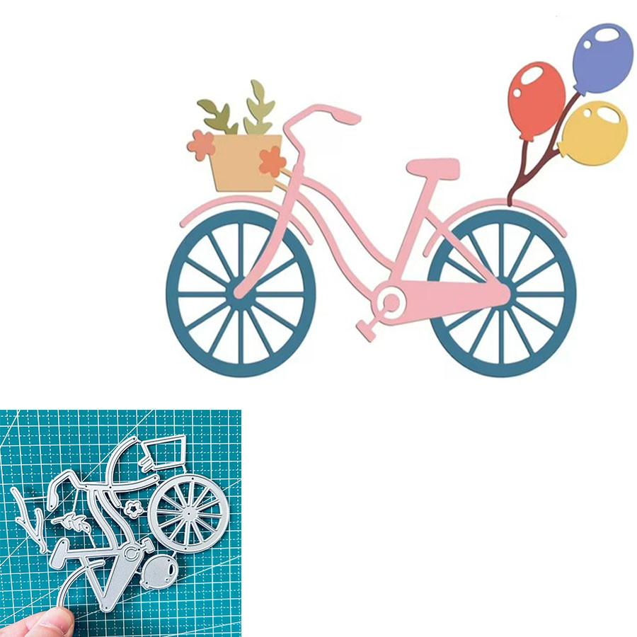 Bicycle Balloon Plant Metal Cutting Dies Scrapbooking Stencil Die Cuts Card Embossing Photo Album Template Mold Decoration Craft