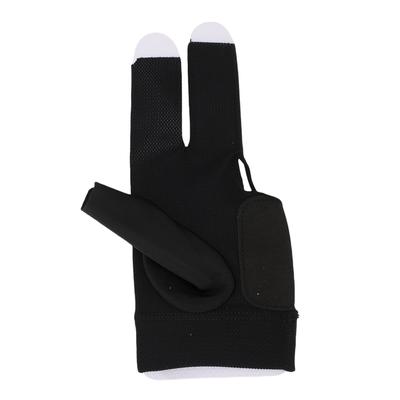 Guante de Billar Mano Izquierda 3 Dedos Nailon Cómodo Elástico Universal Ajustable Guante de Billar Negro