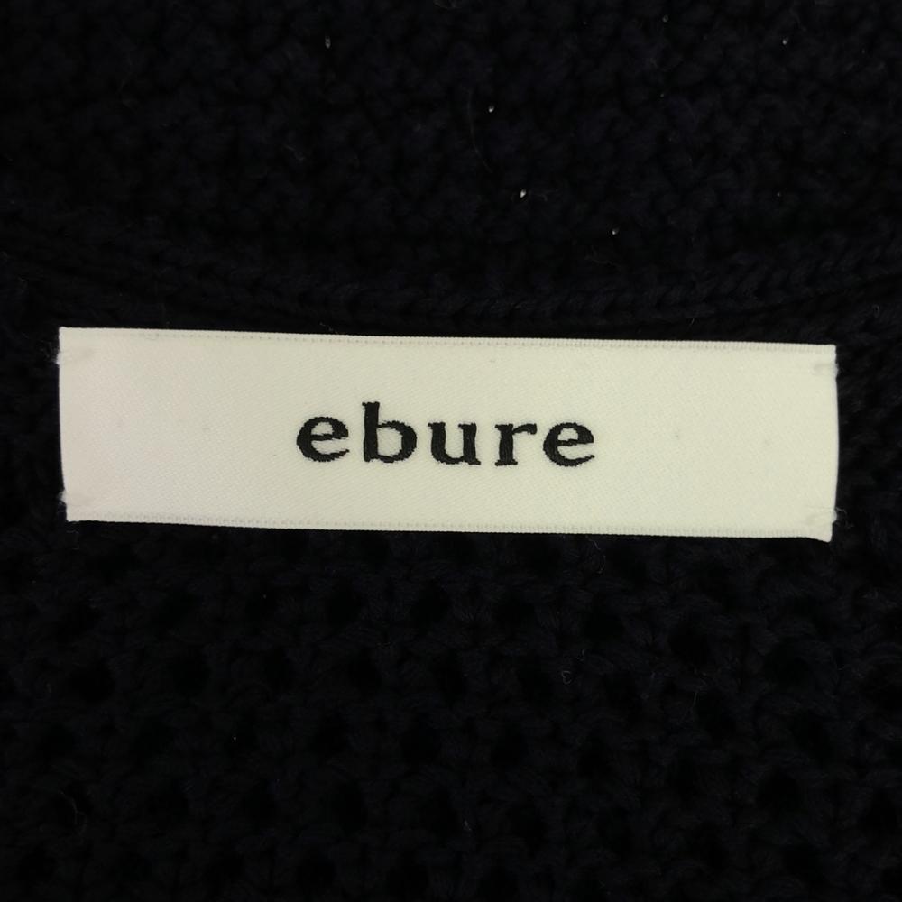 Ebure Mixed Pattern Cotton Knit Vest Navy Sheer Knit Vest Women Used