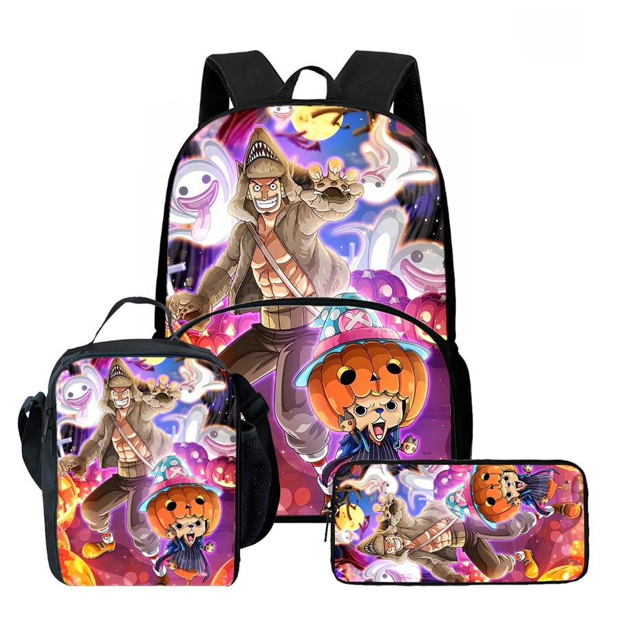 15 Inch One Piece Lightweight 3PCS School Backpack Set with Front Pocket, Lunch Bag, Pencil Case, Unisex for Boys Girls Age 6-10