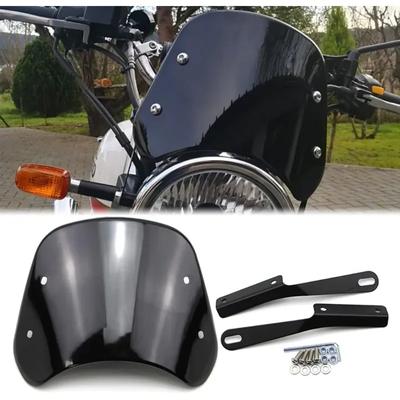 Evrensel Motosiklet Ön Camı Rüzgar Saptırıcı Ön Cam Kaporta Honda Yamaha Kawasaki Suzuki Ön Rüzgar Saptırıcı Harley