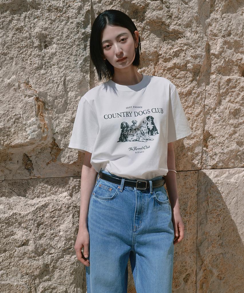 Siyajyu Sitp5296 Country Dogs Club Short Sleeve T-Shirt_White