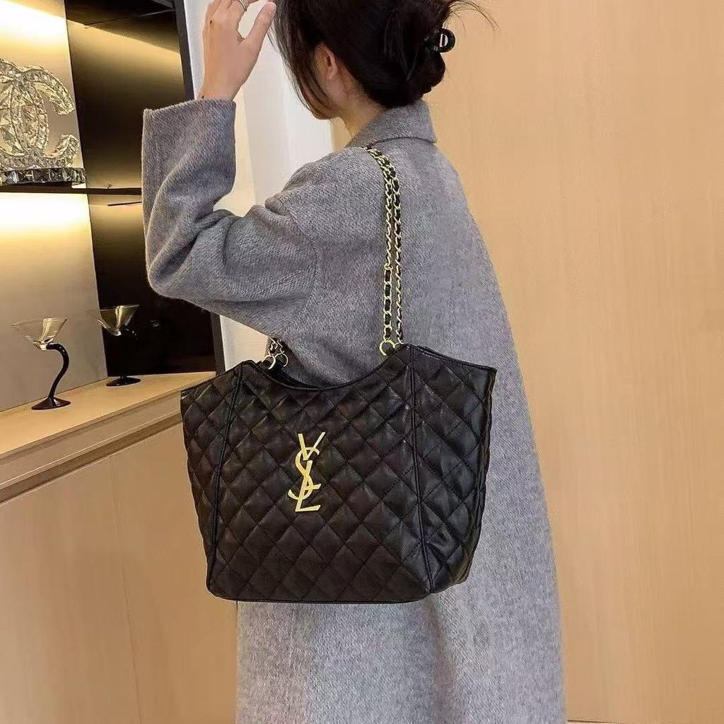 Kadınlar için Trend Lingge Büyük Kapasiteli Tote Çanta, Yeni Moda ve Üst Düzey Hakiki Deri Omuz Çapraz Çanta