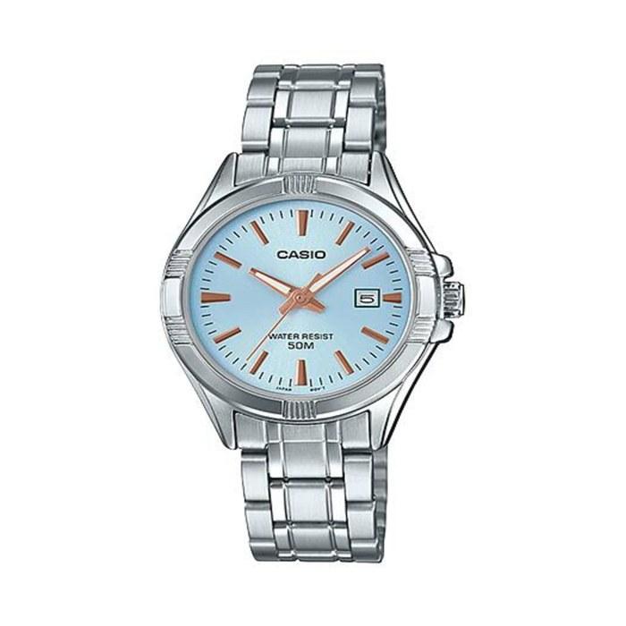 Casio LTP1308D-2AV Women s Stainless Steel Analog Date Blue Dial Watch