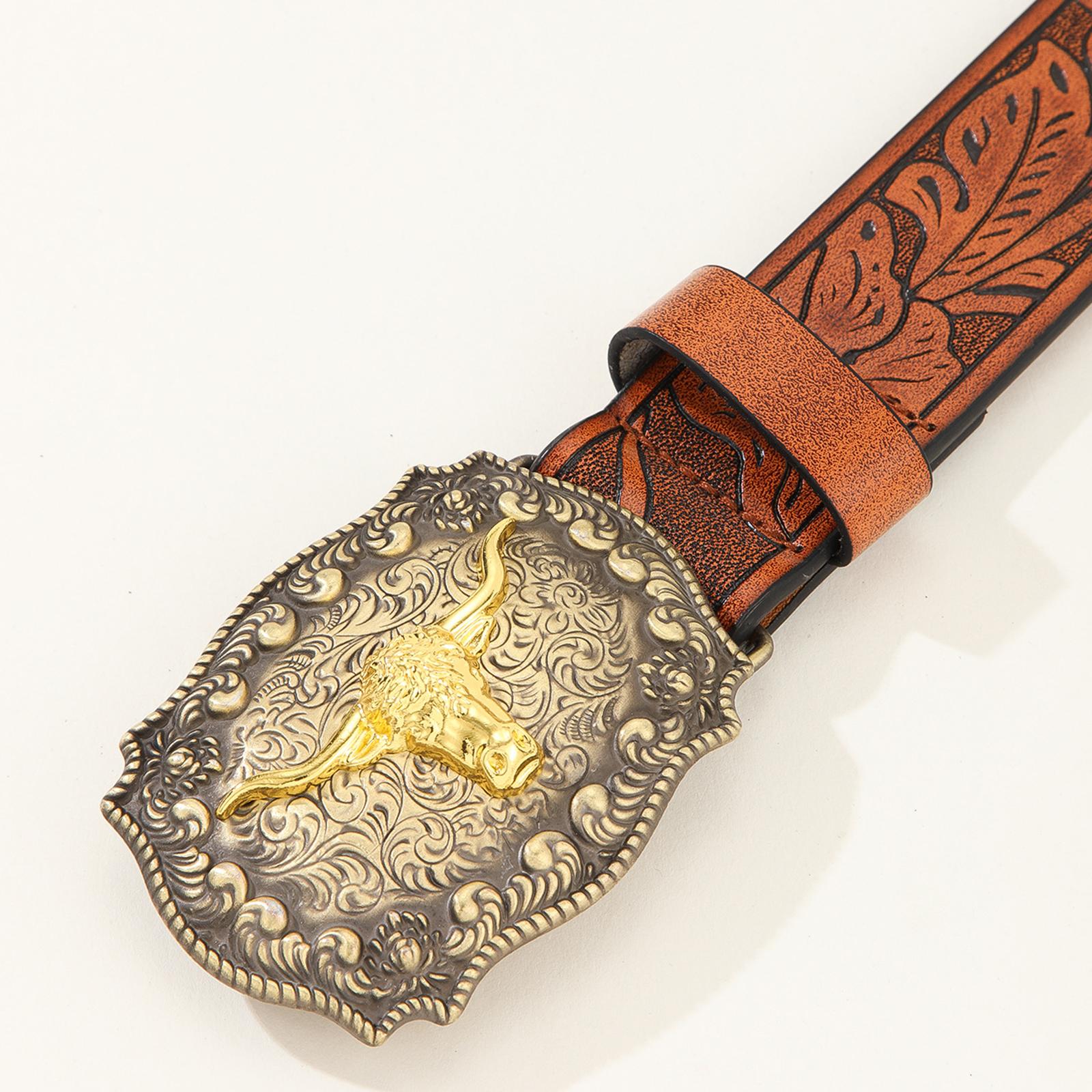 Cintura A Scatto da Cowboy per Uomo Toro Longhorn Rodeo Texas Fibbia