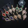 Temperament Coloured Glass Rhinestone Earrings Fashion Geometric Triangle Earrings Women's Ear Accessories
