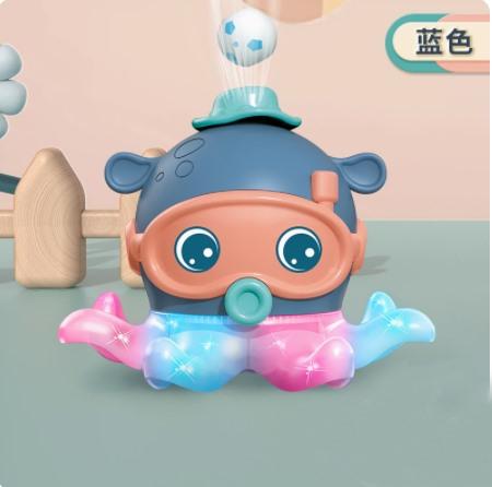 Electric Blowing Ball Octopus Floating Universal Octopus Running Toy While Blowing 1-2 Year Old Baby