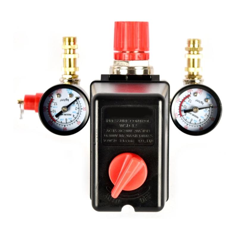 High Cycle 100000 Electrical Life Pressure Control Valves with G1/4 Thread Designs Double Pressure Gauge Valves Assembly