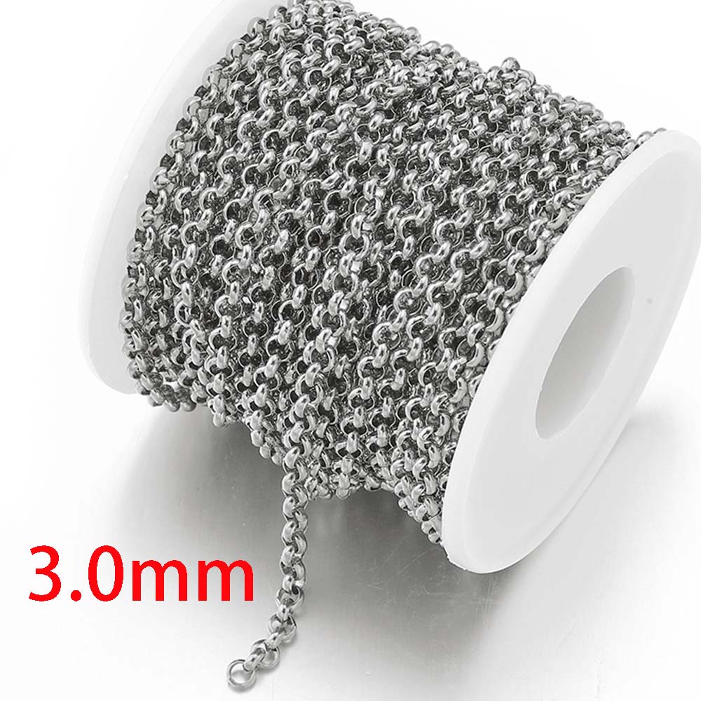 20Meters/Roll 1M No Fade Stainless Steel Chain Multi Sizes Basic Chains for Jewelry Making DIY Bracelet Necklace Chain Wholesale