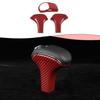 Red Carbon Gear Shift Head Knob Cover Trim Bezels for Jeep Grand Cherokee 14-15