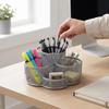 Mesh Rotating Pen Holder Multi Grid Mesh Desk Organizer Stable Base Desk Storage Bucket Desk Tidy