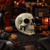 Interactive Haunted House Items Resin Skull Figurine Realistic Human Head Model Spooky Halloween Durable Material Statue for Indoor Fireplace