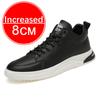 Genuine Leather Men Skataboard Shoes Elevator 6/8CM Height Increase Sports Hollow Breathable Sneakers Heightening Shoes