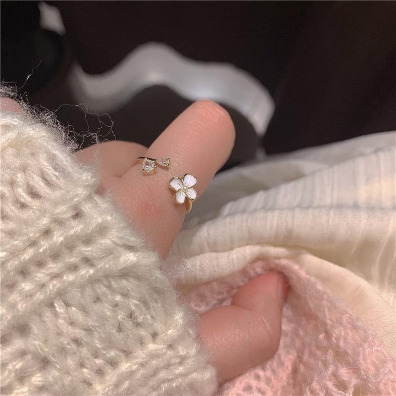 

Adjustable Open Gorgeous Flower Ring For Women Copper 2023 Summer Fashion Accessory