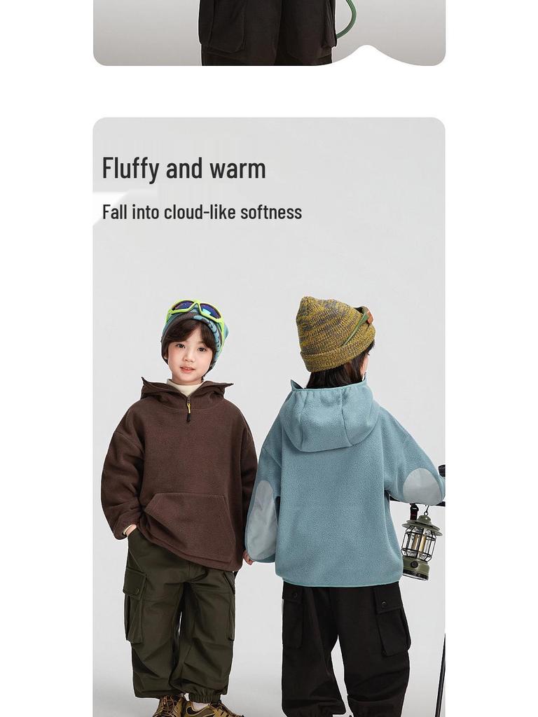 Märchenhafte Erinnerung Winter 2025 Dickes Polarfleece Kapuzensweatshirt für große Jungen