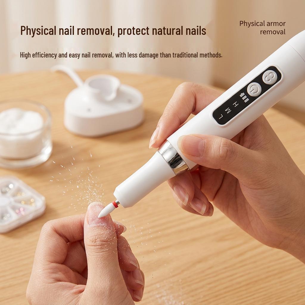 Portable Rechargeable Nail Grinder & Polisher Set - 1.8W Pen-Style Tool for Manicure & Dead Skin Removal