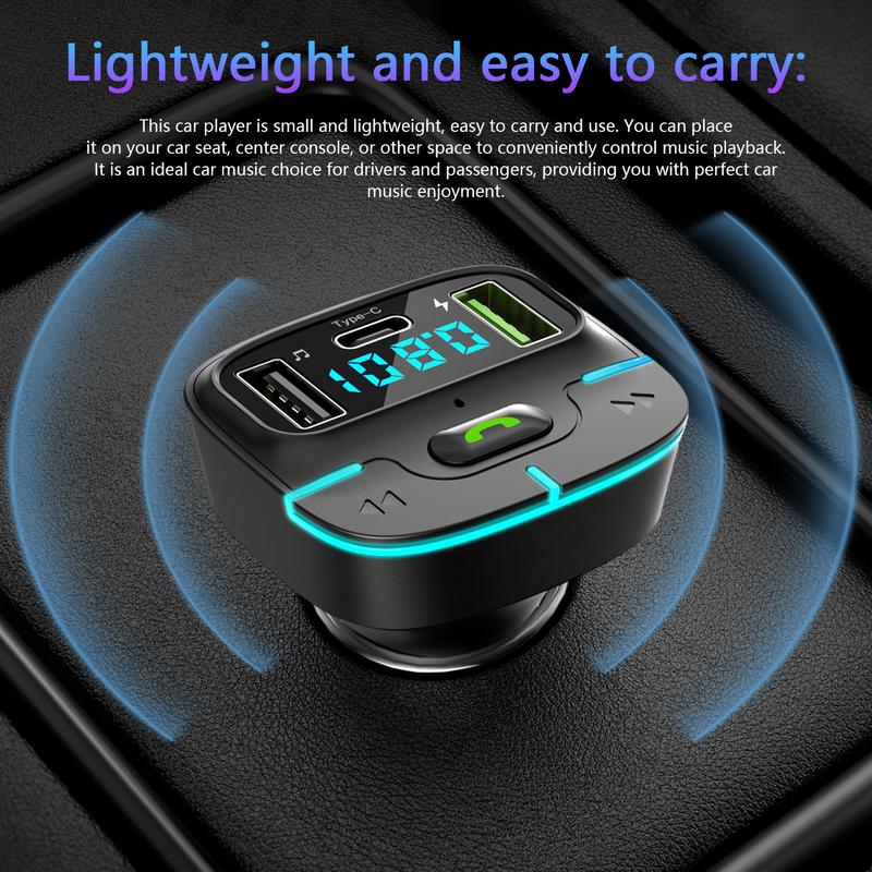 Car Music Adapter Wireless Fm Transmitter Radio Receiver Hifi Bass Car Accessories Led Display Wireless Radio For Vehicle Car China Mainland
