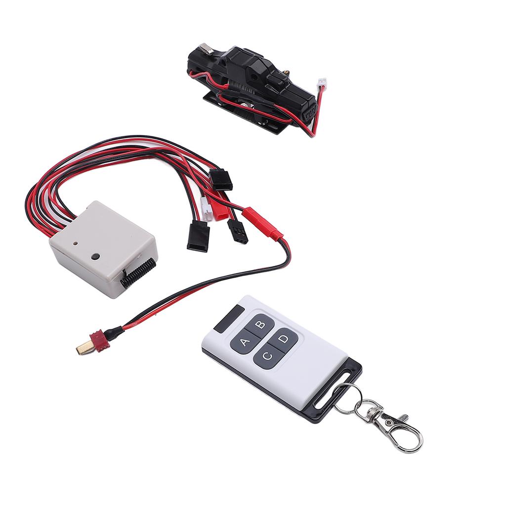 RC Car Winch with Remote Control Aluminum Alloy with T Plug Adapter 12lbs To 15lbs Load RC Winch Con