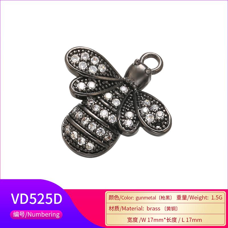 ZHUKOU Exquisite Crystal Bee Animal Pendant for Women's Necklace Earrings Jewelry Accessories model:VD525