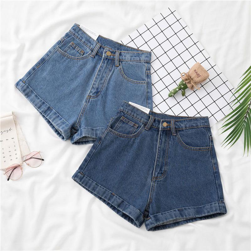 Women's Denim Shorts for Summer Thin A-line Straight Leg Casual Wide Leg Shorts for Women