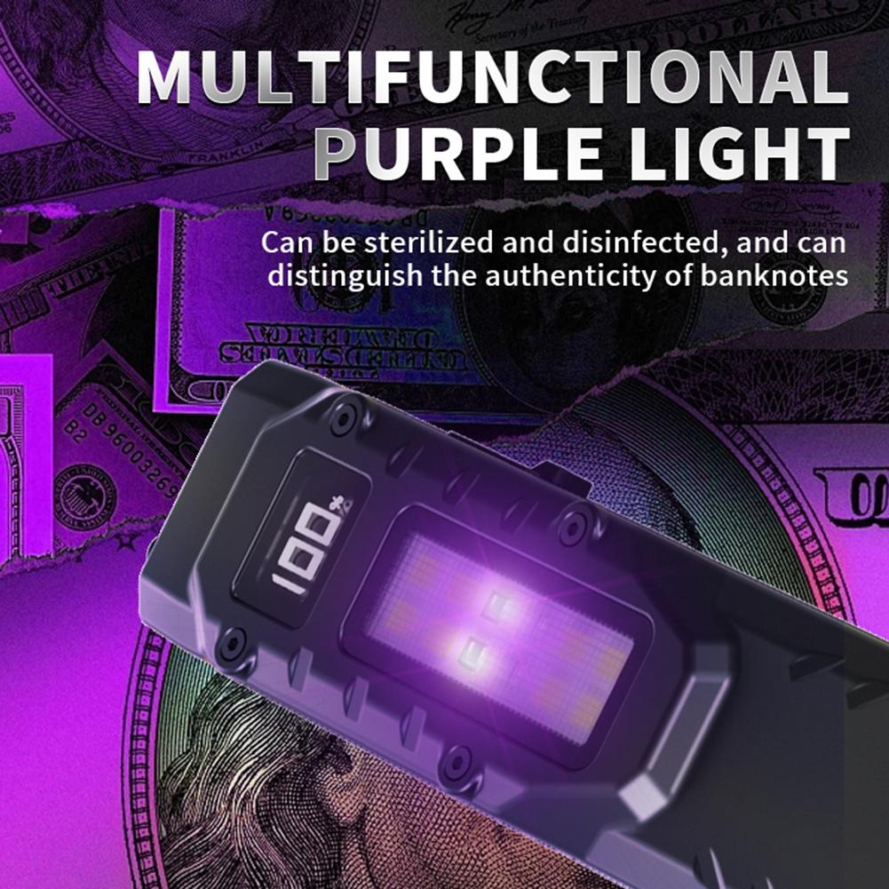 EDC Rechargeable LED Flashlight Super Bright Tactical Flashlight COB Work Light Portable Multifunctional Flashlight Waterproof