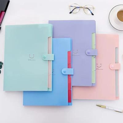 A4 Mehrschichtige Ordner-Dateitasche, Bonbonfarbe, fünf Gitter, Orgeltaschen, große Kapazität, koreanisches einfaches Büro, Schulbedarf, Schreibwaren