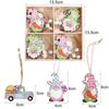 4 pezzi/set coniglio pasquale ornamenti pendenti in legno coniglietto festa di Pasqua regalo artigianale fai da te per bambini