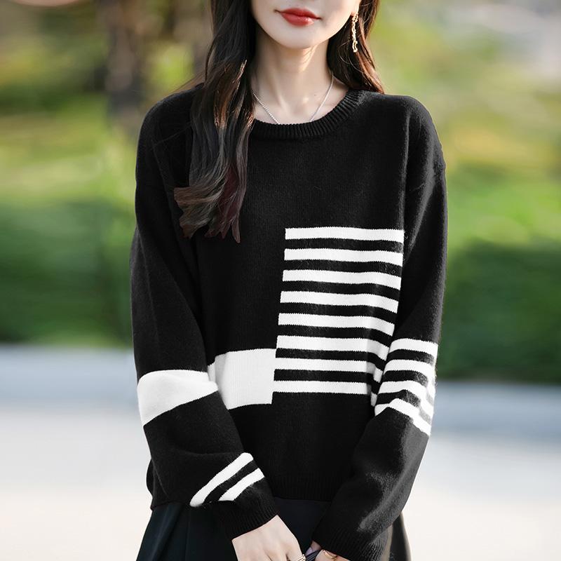 

Всесезонный женский свитер из 50% шерсти и 50% шелка | Легкий теплый свитер из смеси | Роскошный трикотаж из кашемира и шелка XXL чёрный