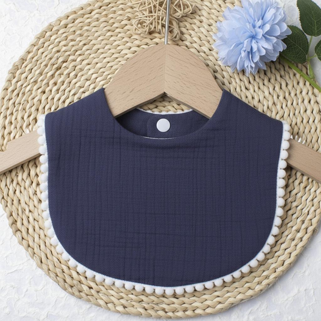 Cute Ruffle Edge Baby Bibs Kids Feeding Anti Dirty Bibs Infant Burp Cloths Newborn Fashion Pure Cotton Feeding Set Accessories