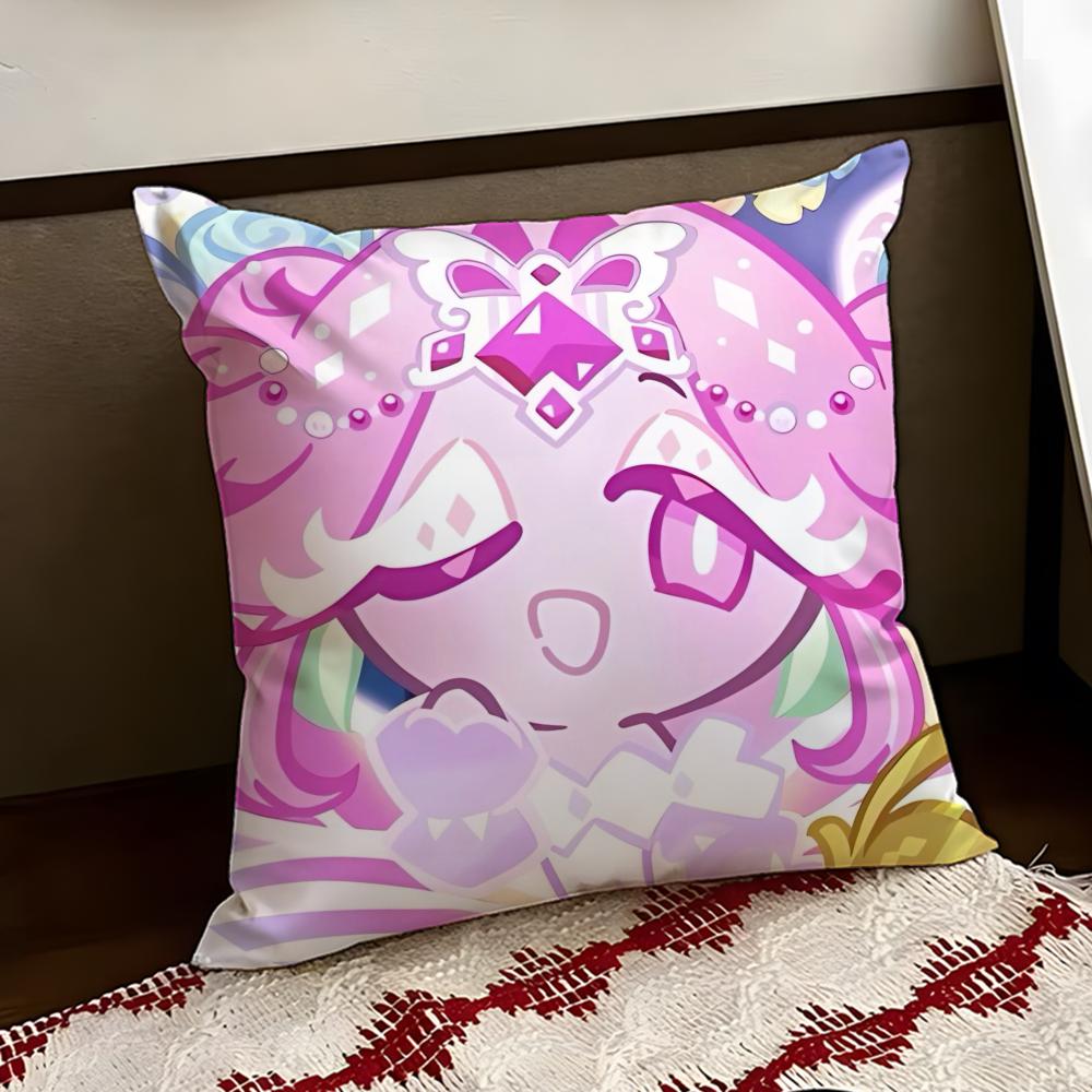 CCookie Run KKingdom Cushion Cover Reversible Soft Durable Pillow Cover Home Car MultiScene Use for Daily Comfort