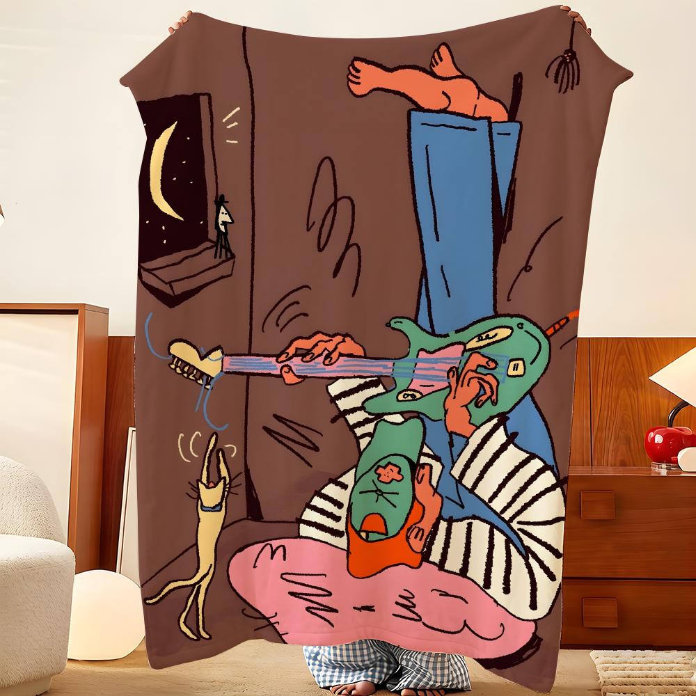 Artist D-Darren S-Shaddick Throw Flannel Throw Blanket, Lightweight Cozy, Durable Washable Cute Cool