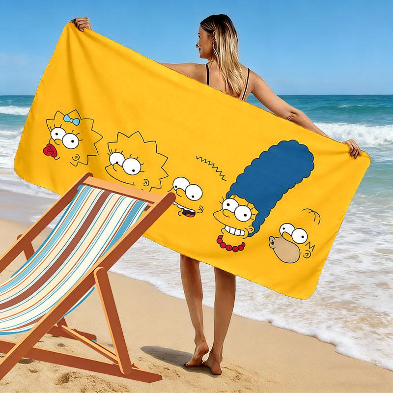 The Simpsons Art Print Beach Towel, Large Soft Quick Dry Towel for Beach Camping Swimming