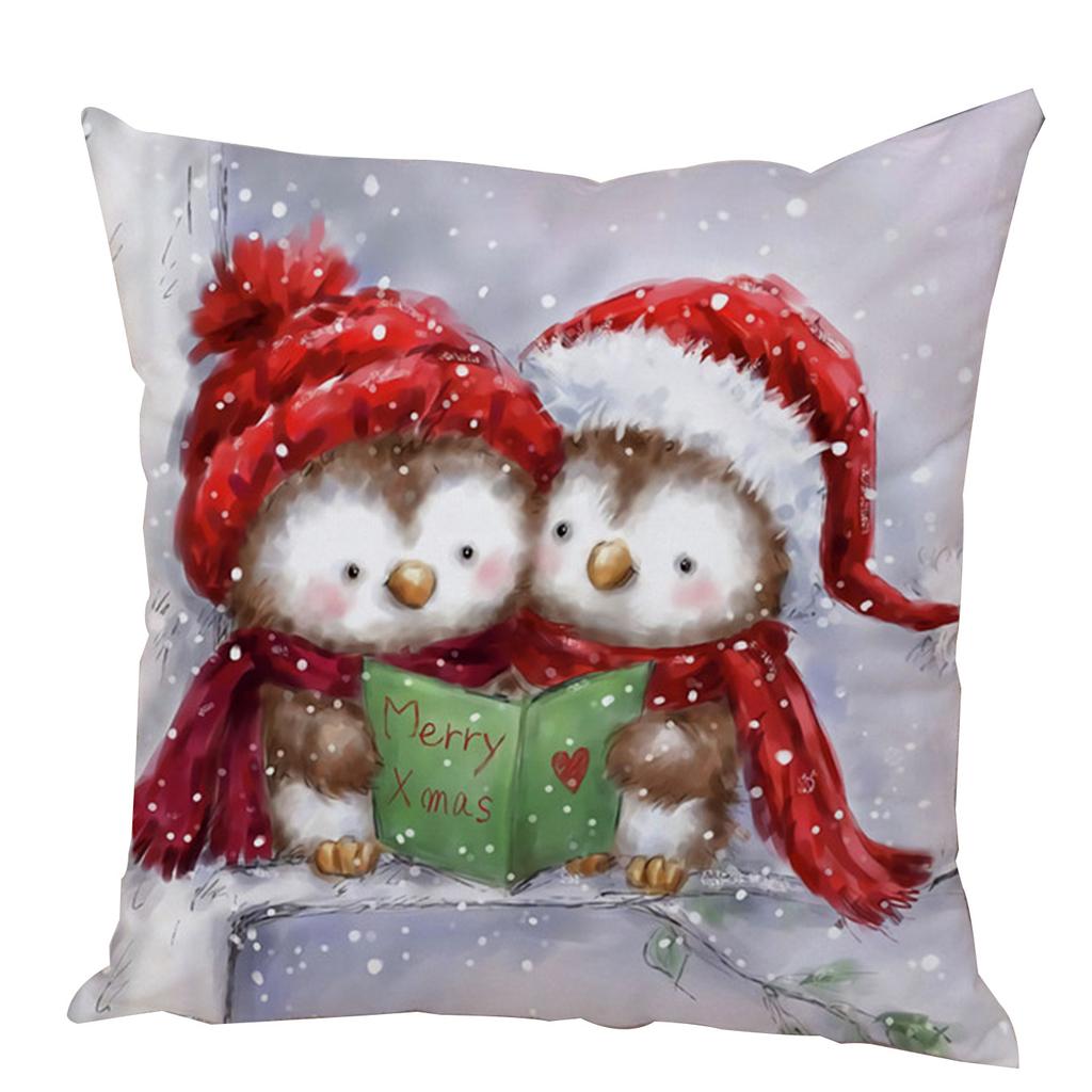 Kissenbezug Weihnachtsmann Kissenbezug Dekoration Niedlicher Cartoon Schneemann Kissenbezug Zuhause Sofa Lendenwirbelstütze Stickerei