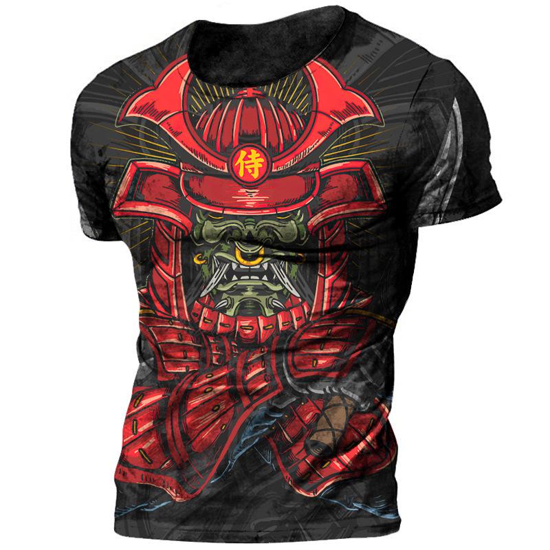 Summer New Trendy Men's Loose Breathable Round Neck Short Sleeve 3D Digital Printed Sports T-shirt
