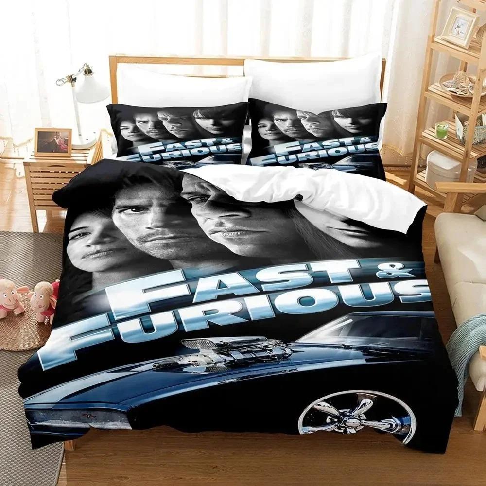 3D Print Fast and Furious Bedding Set Boys Girls Twin Queen King Size Duvet Cover Pillowcase Bed Boys Adult Home Textileextile